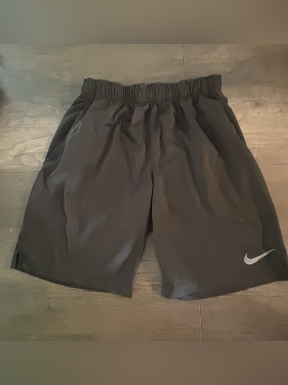 Nike Black Men's Athletic Shorts with Silver Swoosh